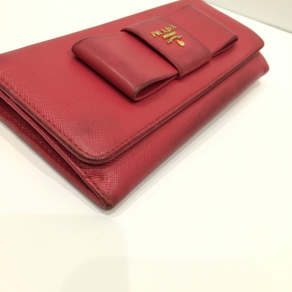 Prada Pink Leather Flap Long Wallet Sku#84590 (Gently used,fair condition) - Picture 6 of 15